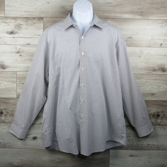 Club Room* Men's Long Sleeve Button Down Curved Hem BOHO‎ Print Shirt~ Size XL - Picture 1 of 12